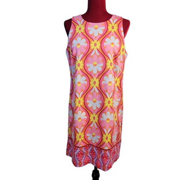 London Times Dresses & Skirts - London Times Retro Shift Dress Sz 12
60s Psychedelic Floral Sheath Dress HG4515